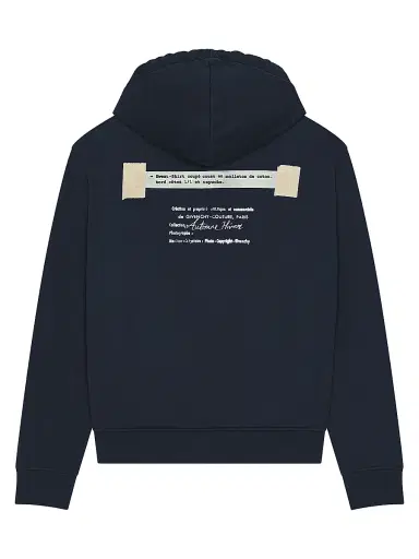 Givenchy Men's Couture Seam Hoodie in Fleece with Archives Print - Night Blue - Size XXL | Thumbnail 3