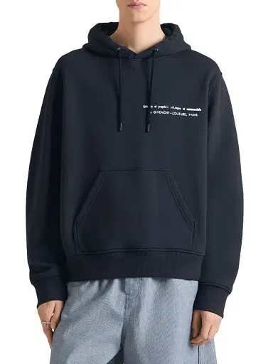 Givenchy Men's Couture Seam Hoodie in Fleece with Archives Print - Night Blue - Size XXL | Thumbnail 4