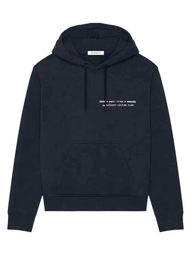 Men's Couture Seam Hoodie in Fleece with Archives Print - Night Blue