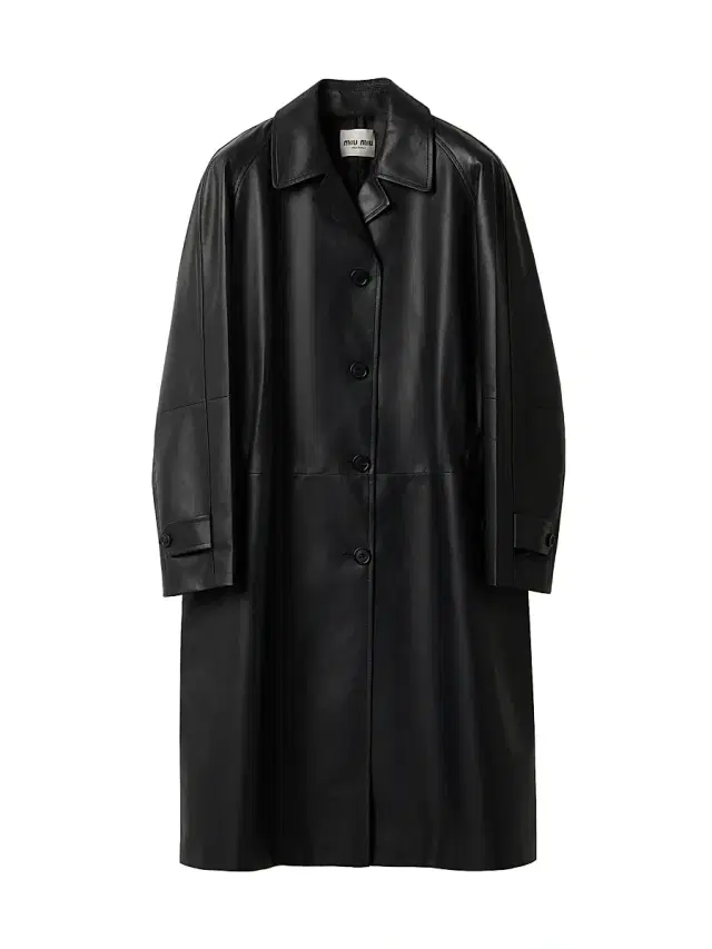 Miu Miu Women's Nappa Leather Coat - Black