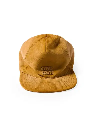 Miu Miu Women's Suede Baseball Cap - Beige Khaki - Size Large | Thumbnail 2