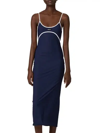 Miu Miu Women's Stretch Jersey Midi-Dress - Blue | Thumbnail 2