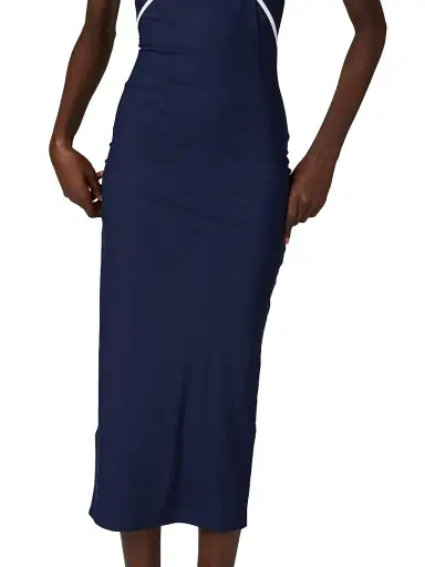 Miu Miu Women's Stretch Jersey Midi-Dress - Blue | Thumbnail 4
