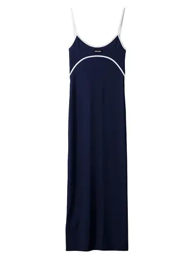 Miu Miu Women's Stretch Jersey Midi-Dress - Blue | Thumbnail 1