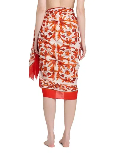 Dolce & Gabbana Women's Printed Silk Twill Sarong | Thumbnail 4 Dolce & Gabbana Women's Printed Silk Twill Sarong | Thumbnail 4