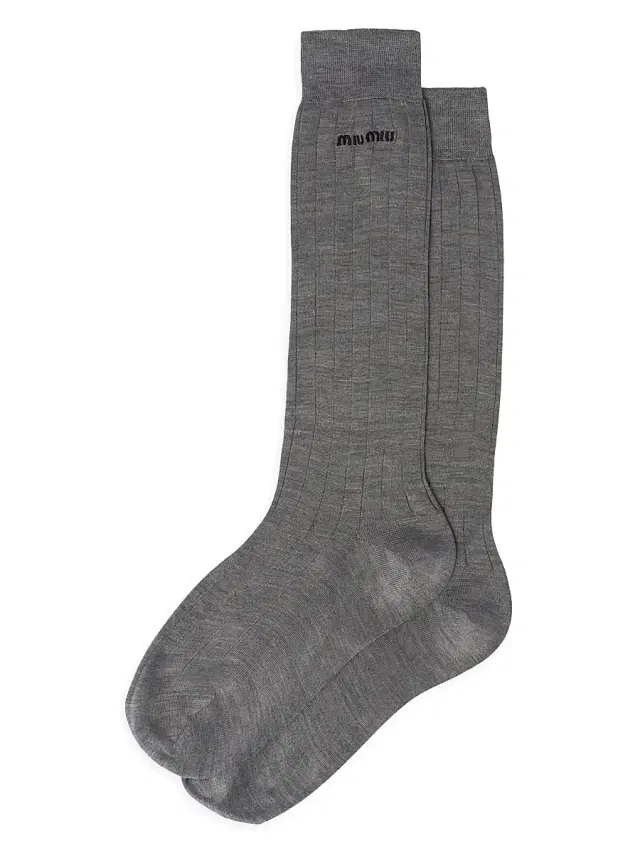 Miu Miu Women's Silk Socks - Grey