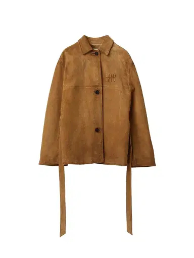 Miu Miu Women's Leather Jacket - Beige Khaki - Size 2 | Thumbnail 1 Miu Miu Women's Leather Jacket - Beige Khaki - Size 2 | Thumbnail 1