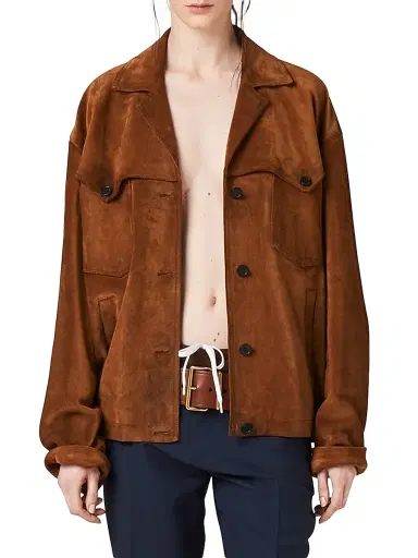 Miu Miu Women's Suede Jacket - Brown - Size 2 | Thumbnail 2