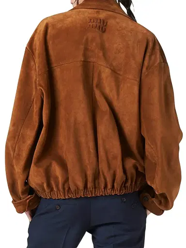 Miu Miu Women's Suede Jacket - Brown - Size 2 | Thumbnail 3