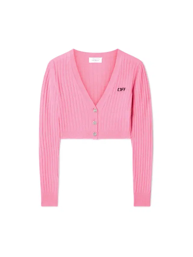 Off-White WE UPSIDE DOWN CROP CARDIGAN