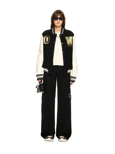 Off-White Black Flowers Varsity Jacket | Thumbnail 2 Off-White Black Flowers Varsity Jacket | Thumbnail 2