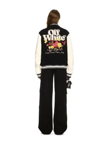 Off-White Black Flowers Varsity Jacket | Thumbnail 4 Off-White Black Flowers Varsity Jacket | Thumbnail 4