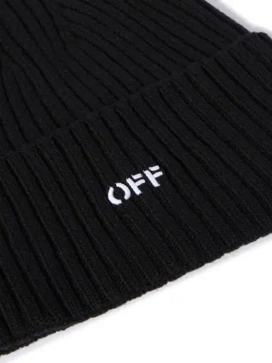 Off-White Black Stamp Loose Beanie | Thumbnail 3 Off-White Black Stamp Loose Beanie | Thumbnail 3
