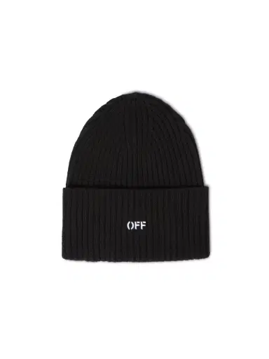 Off-White Black Stamp Loose Beanie | Thumbnail 1 Off-White Black Stamp Loose Beanie | Thumbnail 1