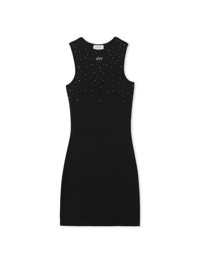 Off-White OW X Swarovski Ribbed Rowing Dress
