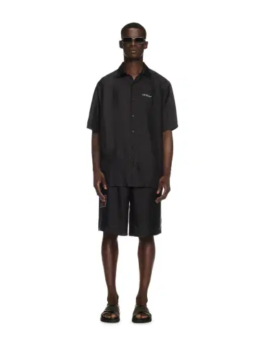 Off-White Black Barber Arrow Silk Bowling Shirt | Thumbnail 2