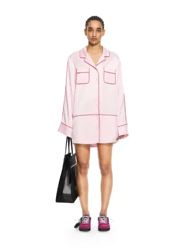 Off-White Jacquard Off-White Satin New Roxy Pajama Dress | Thumbnail 2