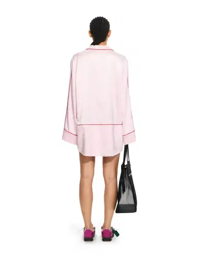 Off-White Jacquard Off-White Satin New Roxy Pajama Dress | Thumbnail 4