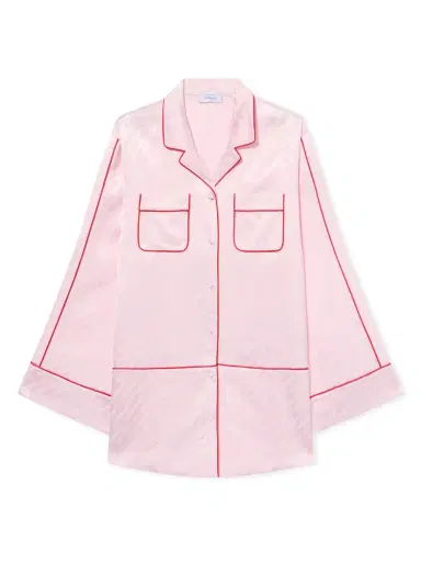 Off-White Jacquard Off-White Satin New Roxy Pajama Dress | Thumbnail 1