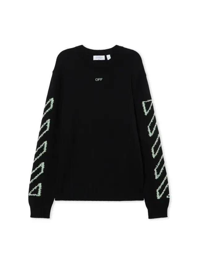 Diagonal Arrow Fuzzy Crewneck Sweater