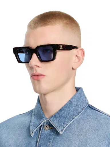 Off-White Havana/Blue Virgil Sunglasses | Thumbnail 4