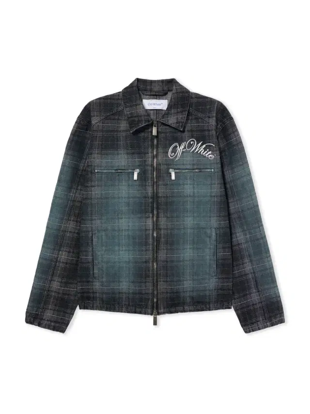 Off-White Check Jacquard Skate Coach Denim Jacket