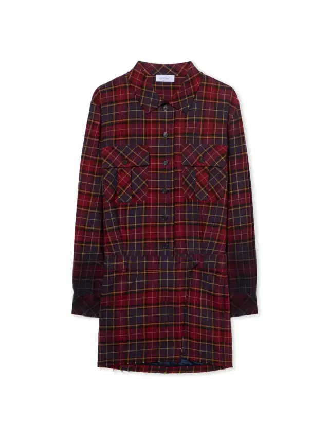 Off-White Check Flannel Arrow Dress
