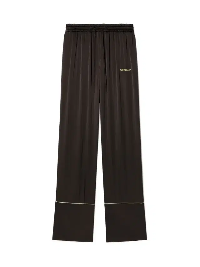 Off-White Chocolate Satin Pajama Pants