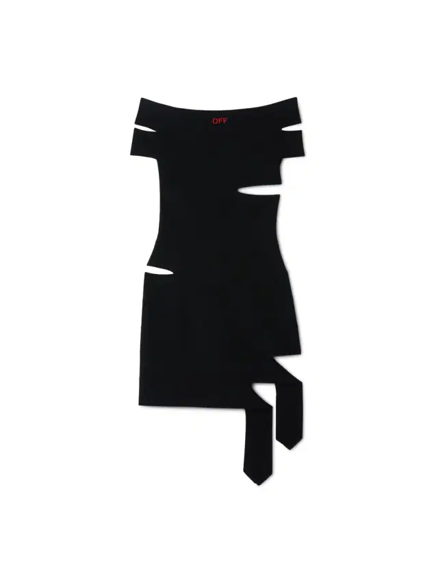 Off-White Off Straps Bandeau Mini Dress Black - Au