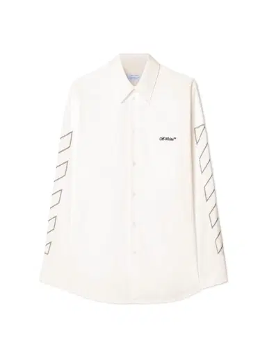 Off-White White Diagonal Outline Overshirt | Thumbnail 1