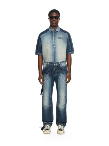 Off-White Cherry Diagonal Twist Stack Jeans | Thumbnail 2