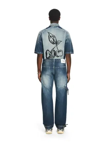Off-White Cherry Diagonal Twist Stack Jeans | Thumbnail 4
