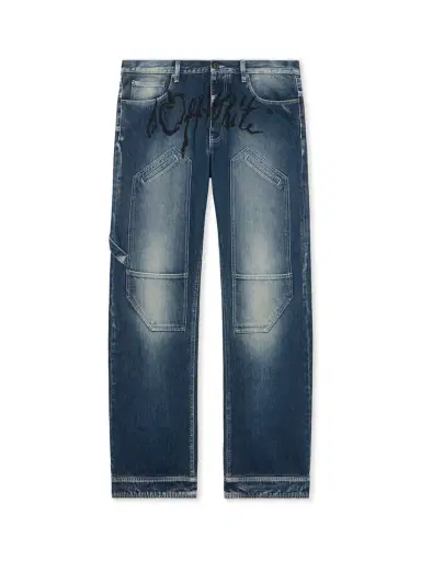 Off-White Cherry Diagonal Twist Stack Jeans | Thumbnail 1