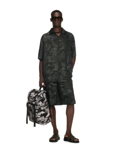 Off-White Black Jacquard Fresco Bowling Shorts | Thumbnail 2