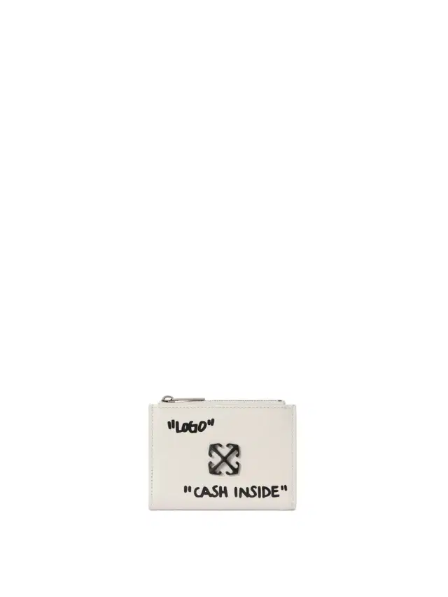 Off-White White Jitney Quote Zippered Bifold