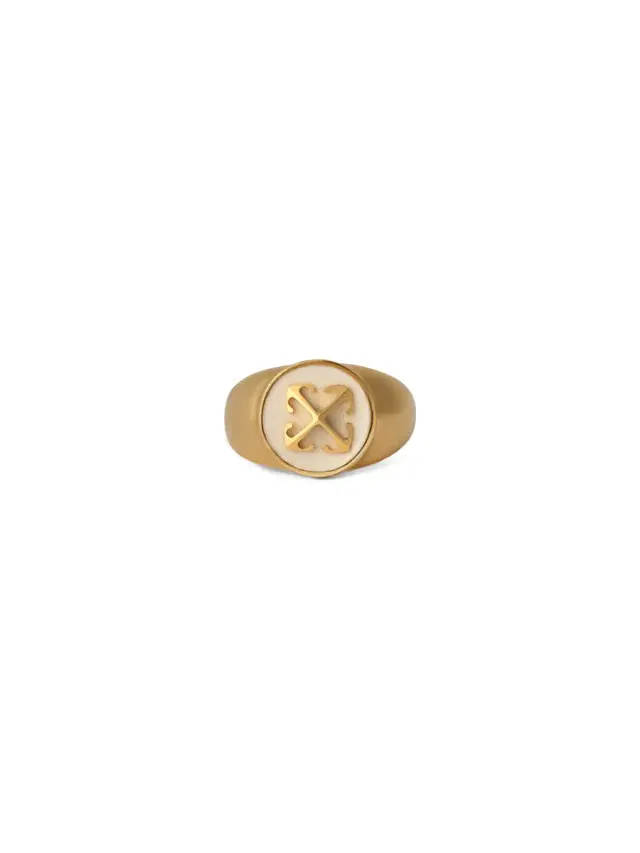 Off-White Round Arrow Ring