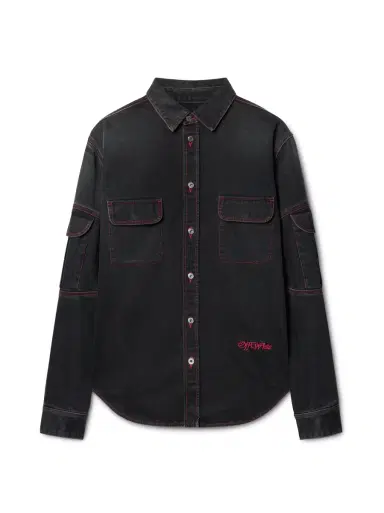 Off-White SCRIPT SAMURAI DEN SHIRT | Thumbnail 1 Off-White SCRIPT SAMURAI DEN SHIRT | Thumbnail 1
