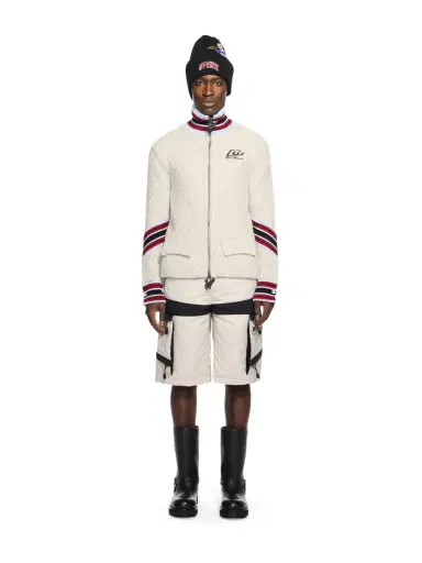 Off-White Bouclé Zip Cardigan | Thumbnail 2