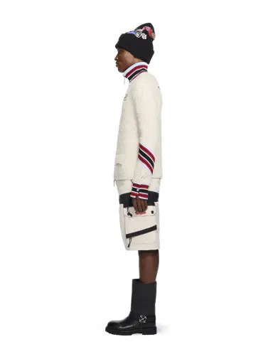 Off-White Bouclé Zip Cardigan | Thumbnail 3