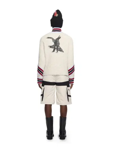 Off-White Bouclé Zip Cardigan | Thumbnail 4