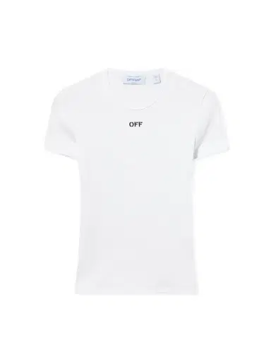 Off-White White Off Stamp Ribbed Tee | Thumbnail 1 Off-White White Off Stamp Ribbed Tee | Thumbnail 1