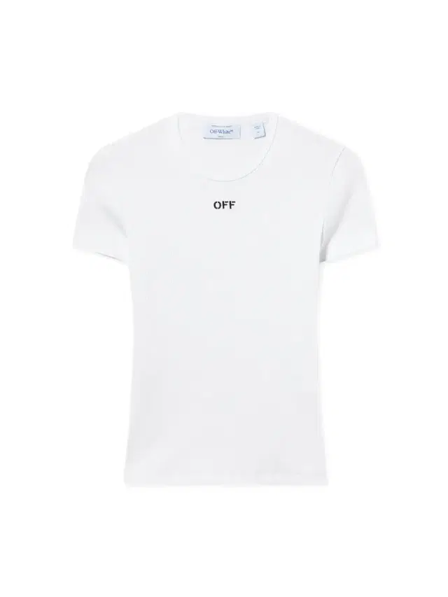 Off-White White Off Stamp Ribbed Tee