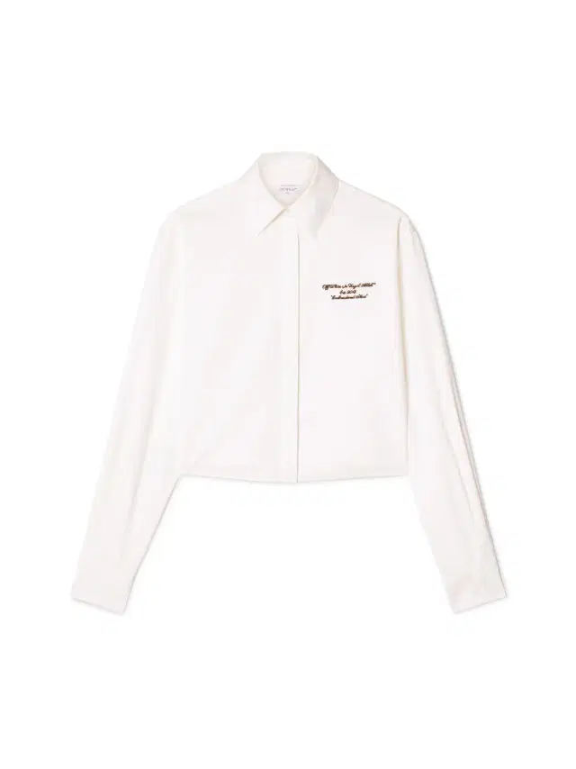 Off-White White Poplin Boxy Long-Sleeved Shirt