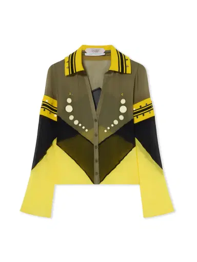 Off-White Geo Mirror Ribbed Color Block Shirt | Thumbnail 1 Off-White Geo Mirror Ribbed Color Block Shirt | Thumbnail 1