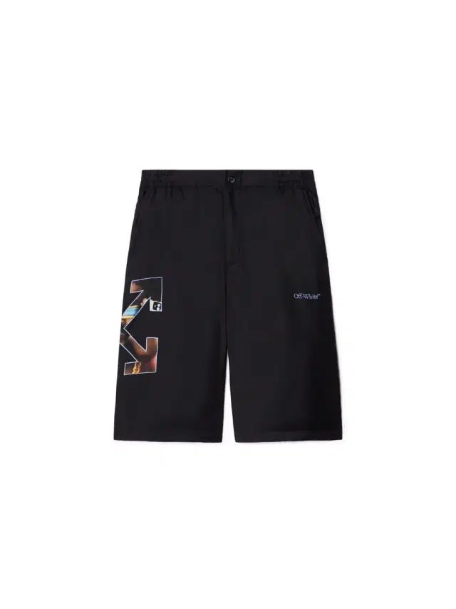 Off-White Black Barber Arrow Silk Bowling Shorts