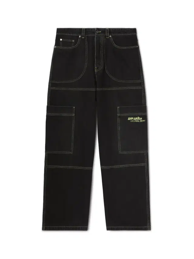 Off-White Black Irregular Cargo Jeans