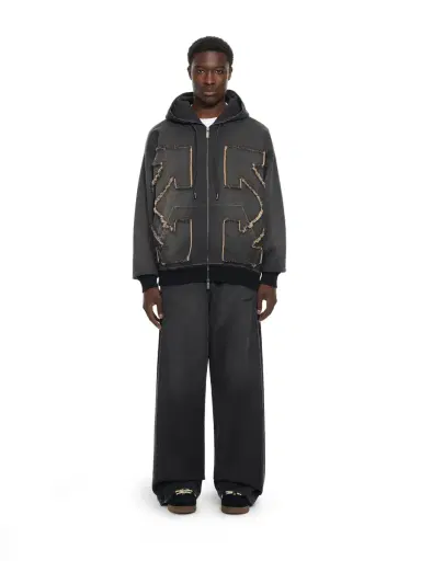 Off-White Distress Arr Skate Zip Hoodie | Thumbnail 2