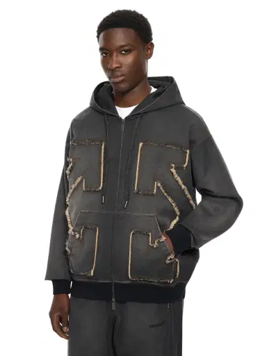Off-White Distress Arr Skate Zip Hoodie | Thumbnail 5