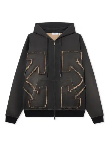 Off-White Distress Arr Skate Zip Hoodie | Thumbnail 1