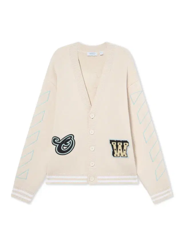 Off-White Star Logo Diagonal Varsity Knit Cardigan